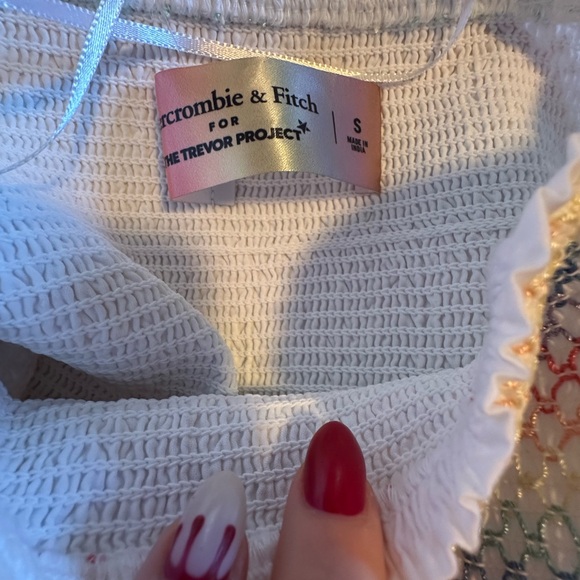 NWT Striped Pastel and White Strapless Dress - Picture 7 of 7